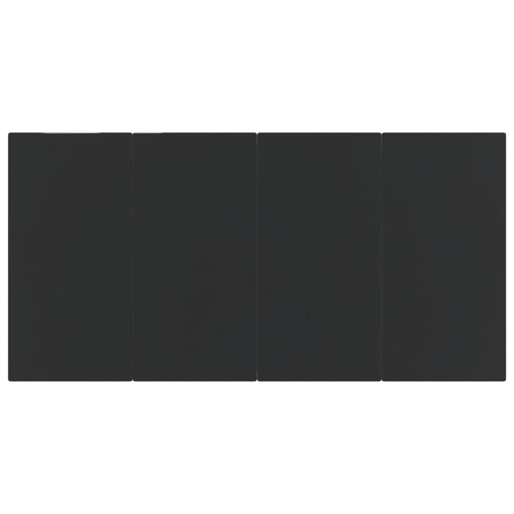 7 pcs conjunto de jantar para jardim vime PE e aço cinza/preto