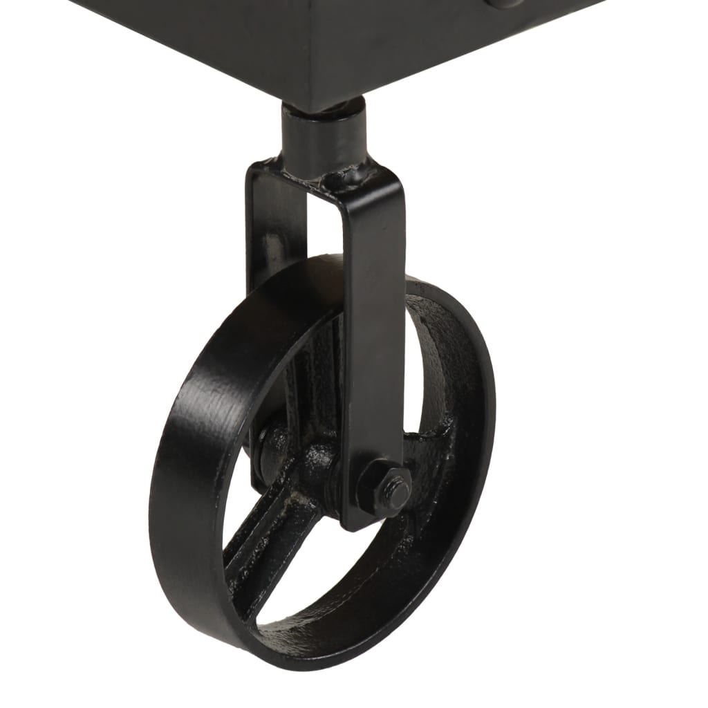 Mesa de centro c/ rodas madeira mangueira maciça 100x55x26 cm