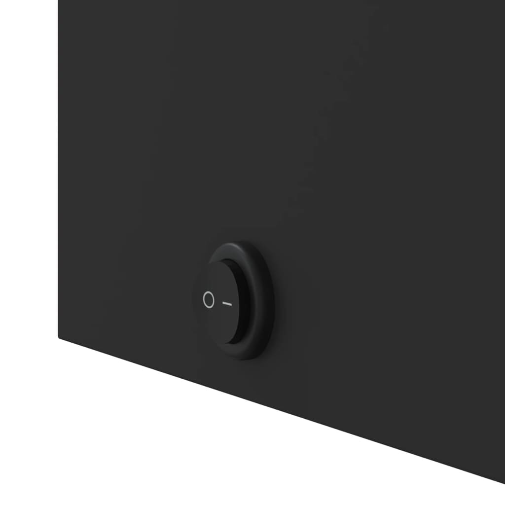 Armário espelhado p/ casa de banho c/ LEDs 60x13x52 cm preto