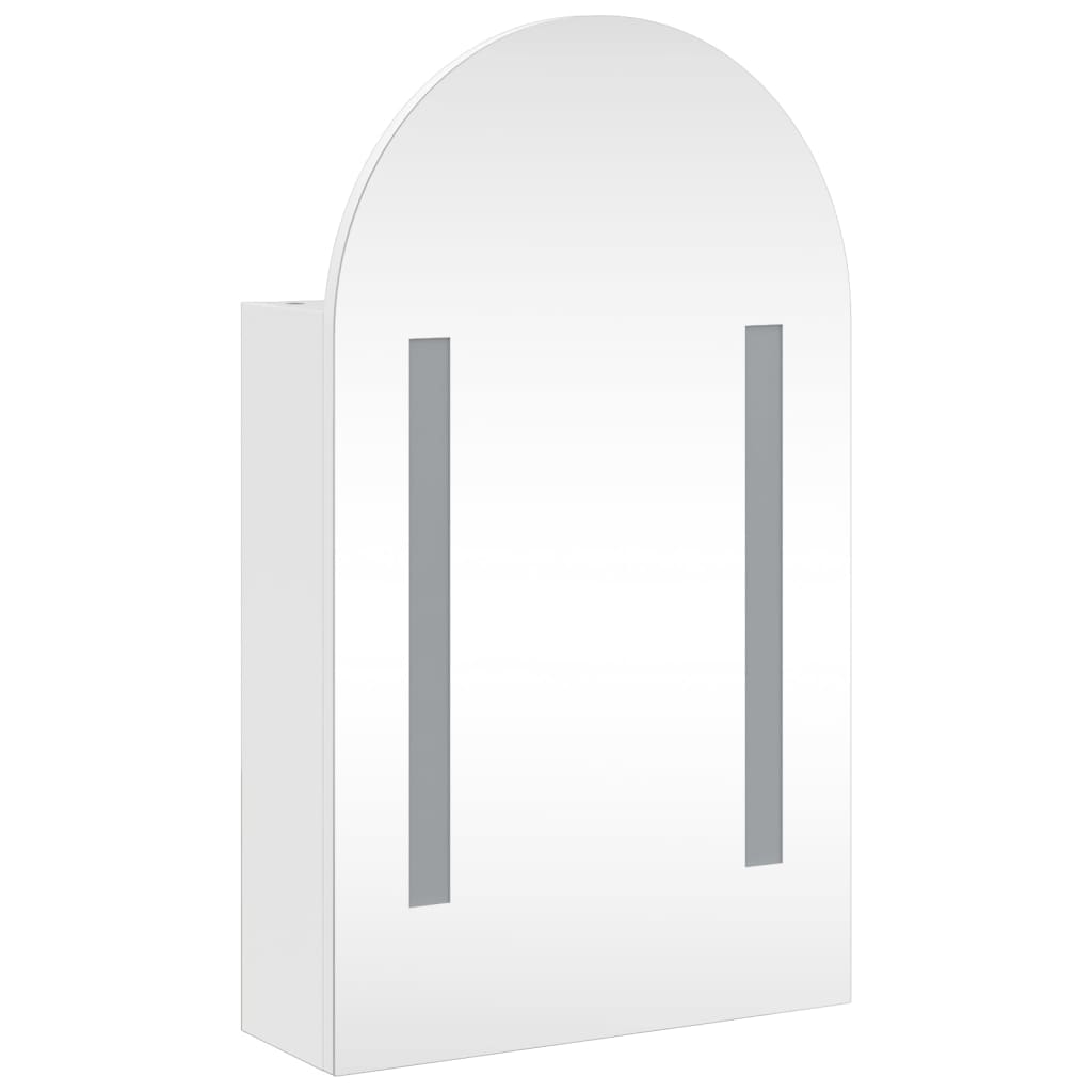 Armário espelhado arqueado p/ casa de banho c/ luz LED branco