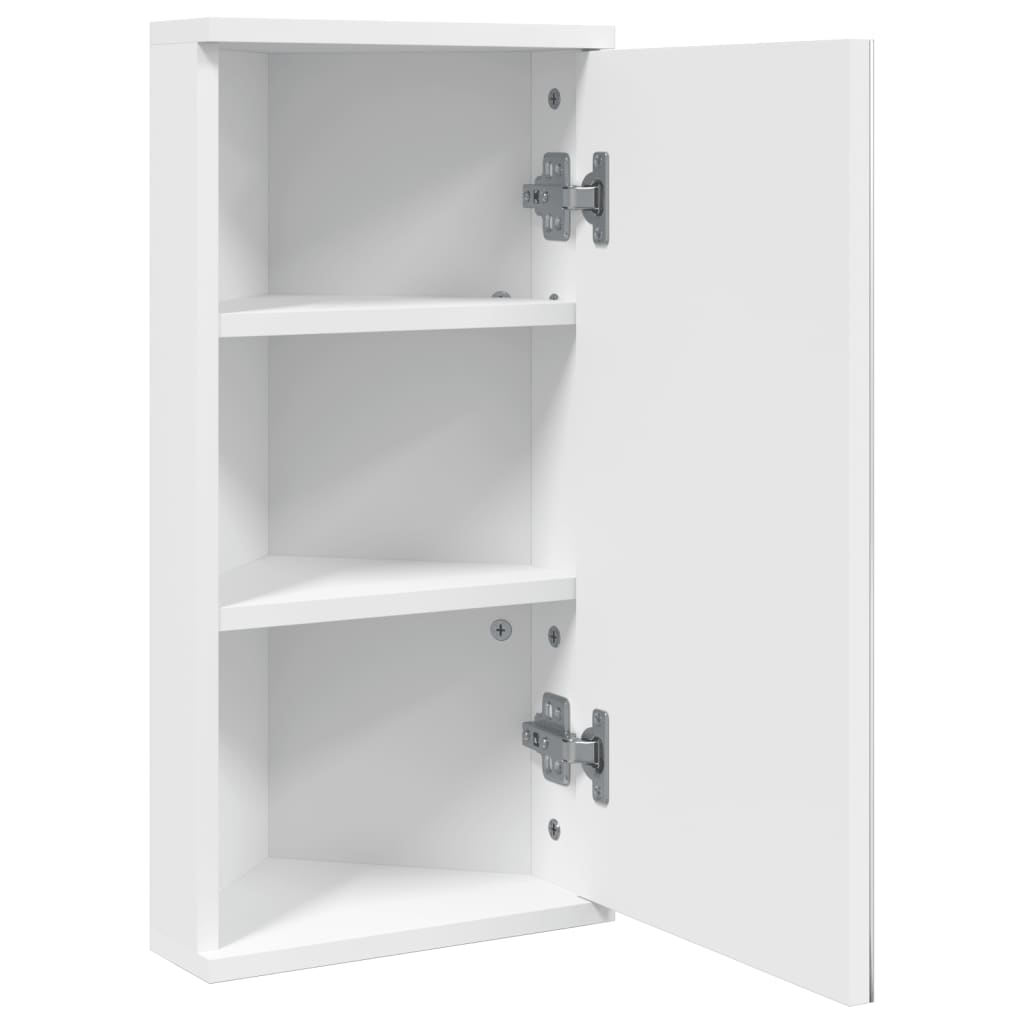 Armário espelhado de canto p/ casa de banho 30x24x60 cm branco
