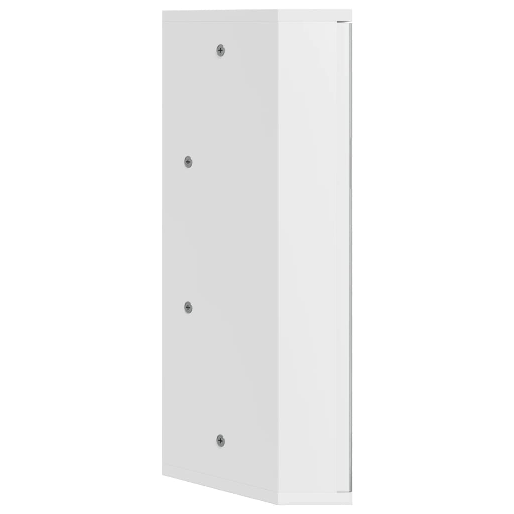 Armário espelhado de canto p/ casa de banho 30x24x60 cm branco