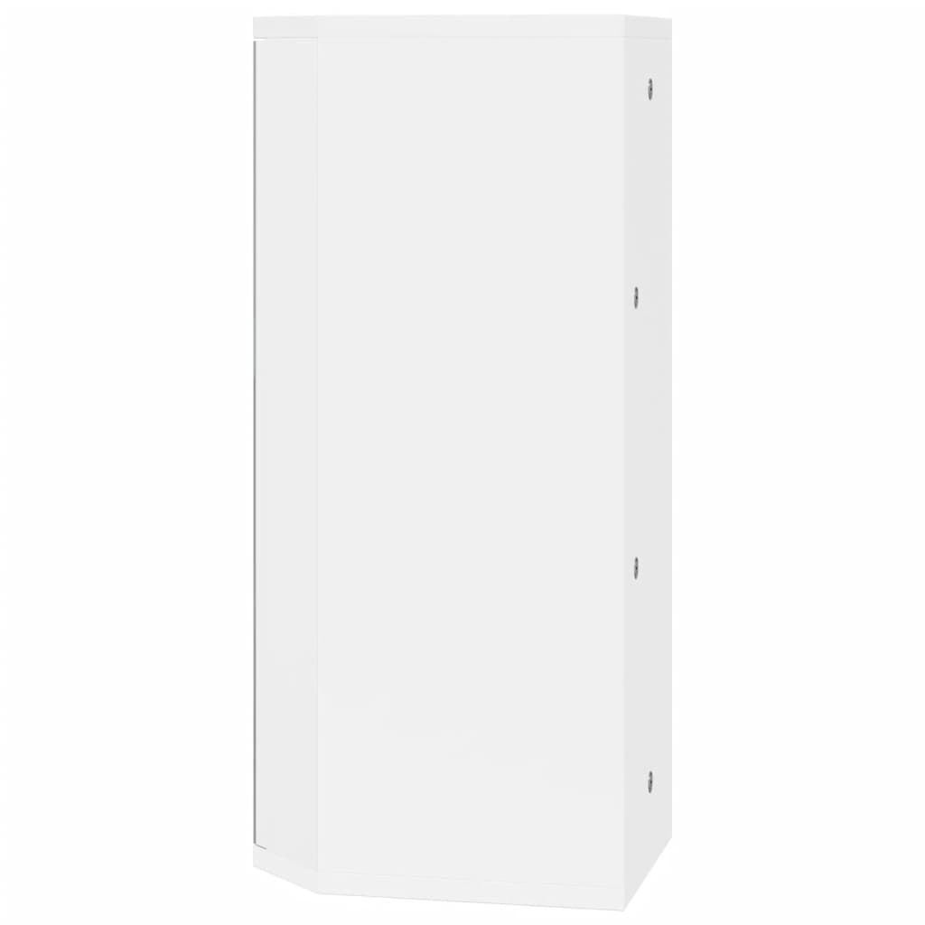 Armário espelhado de canto p/ casa de banho 30x24x60 cm branco