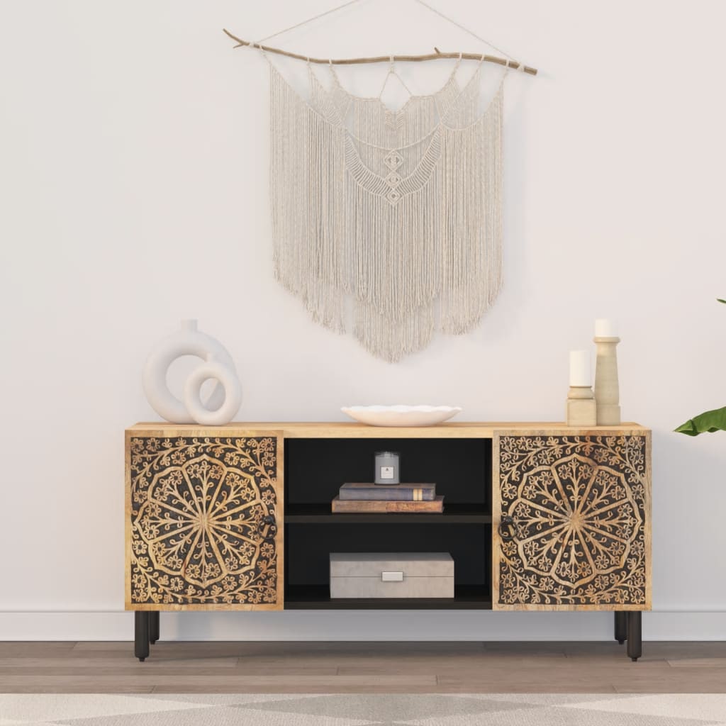 Móvel de TV 105x33x46 cm madeira de mangueira maciça