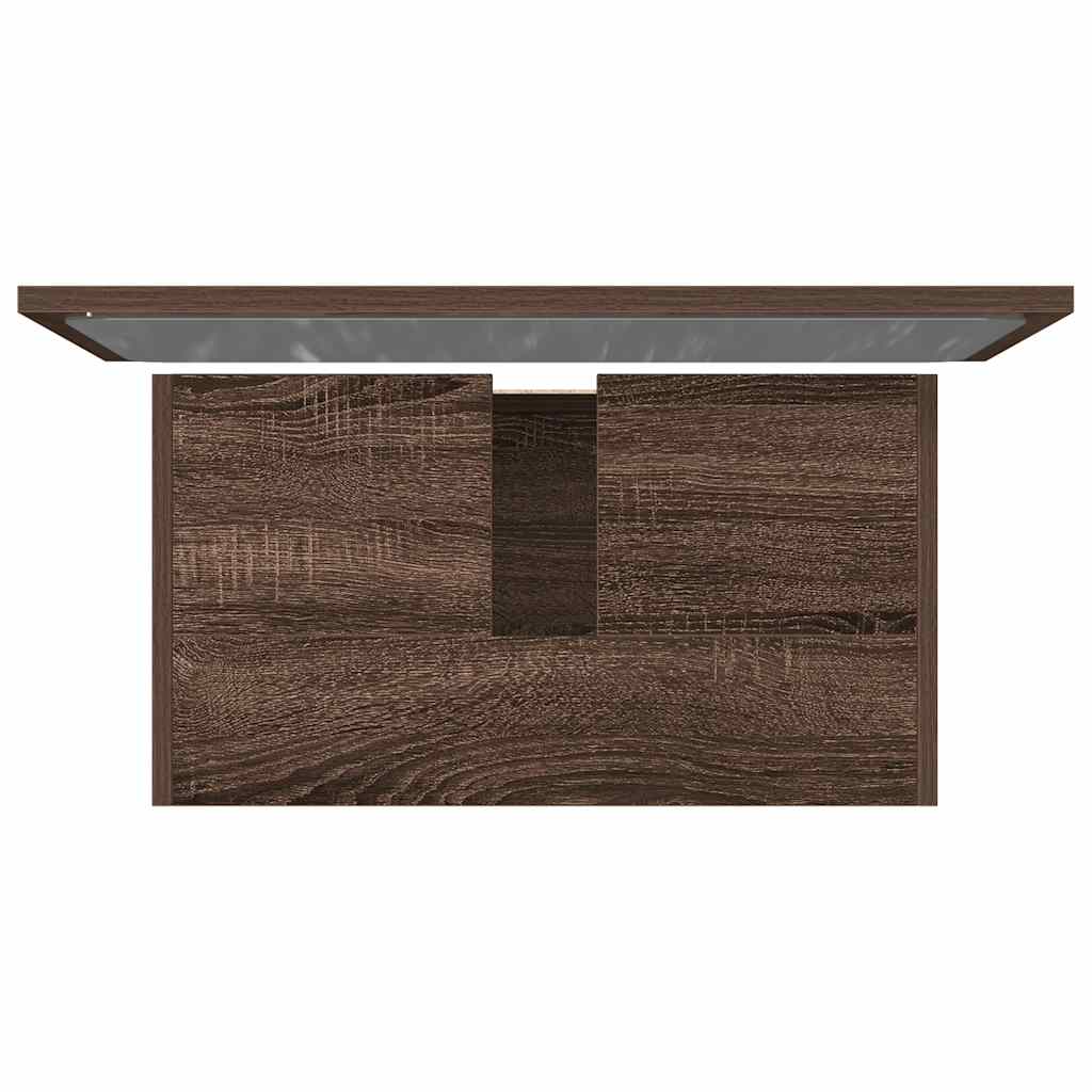 2 pcs conj. móveis WC derivados madeira cor carvalho castanho