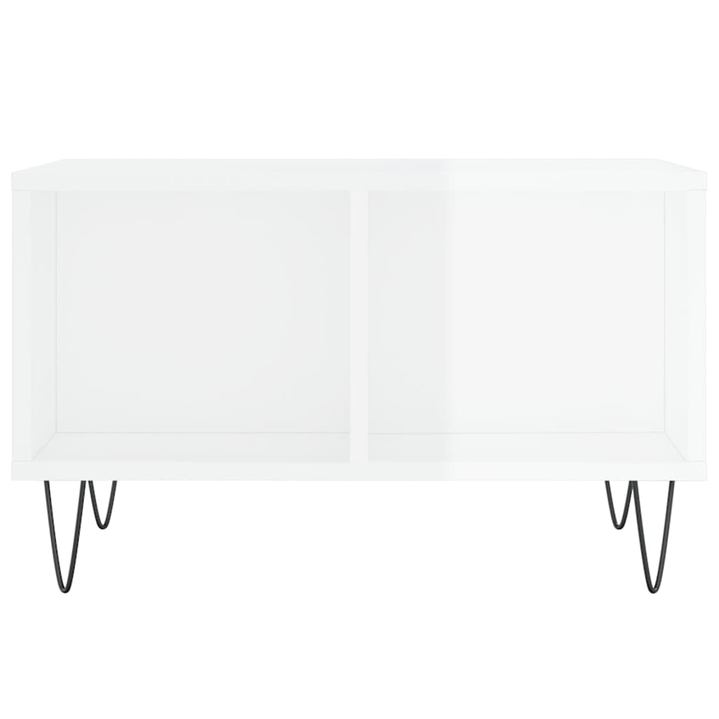 Mesa de centro 60x50x36,5 cm derivados madeira branco brilhante