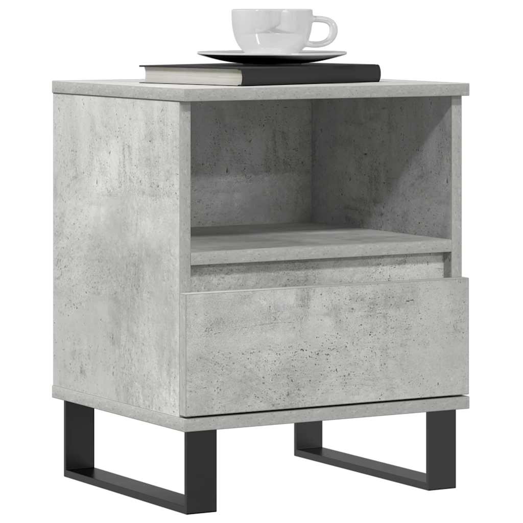 Mesas de cabeceira 2 pcs derivados de madeira cinzento cimento