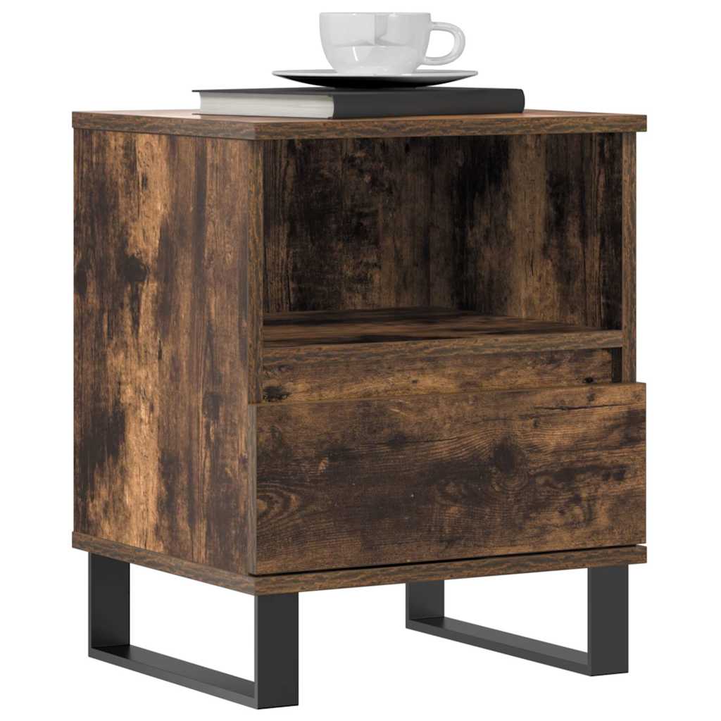Mesa de cabeceira 40x35x50 cm derivados madeira carvalho fumado