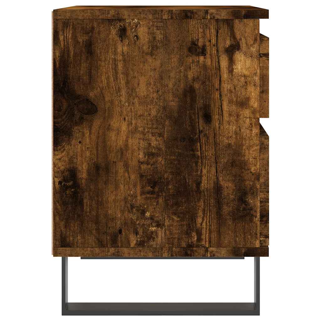 Mesa de cabeceira 40x35x50 cm derivados madeira carvalho fumado
