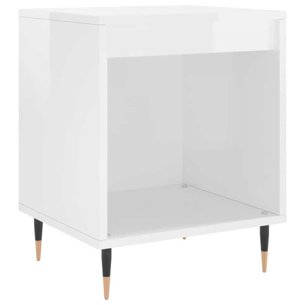Mesa de cabeceira 2 pcs derivados de madeira branco brilhante