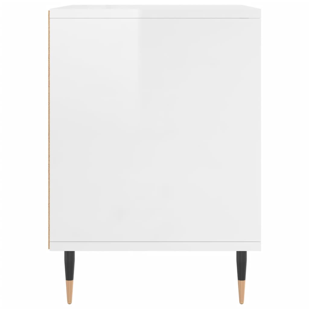 Mesa de cabeceira 2 pcs derivados de madeira branco brilhante