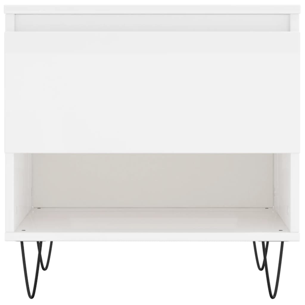 Mesas de centro 2pcs 50x46x50cm deriv. madeira branco brilhante