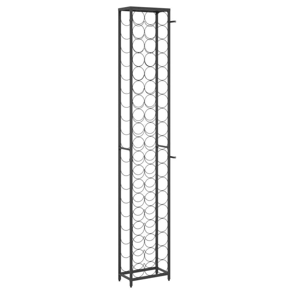 Garrafeira para 57 garrafas 34x18x200 cm ferro forjado preto