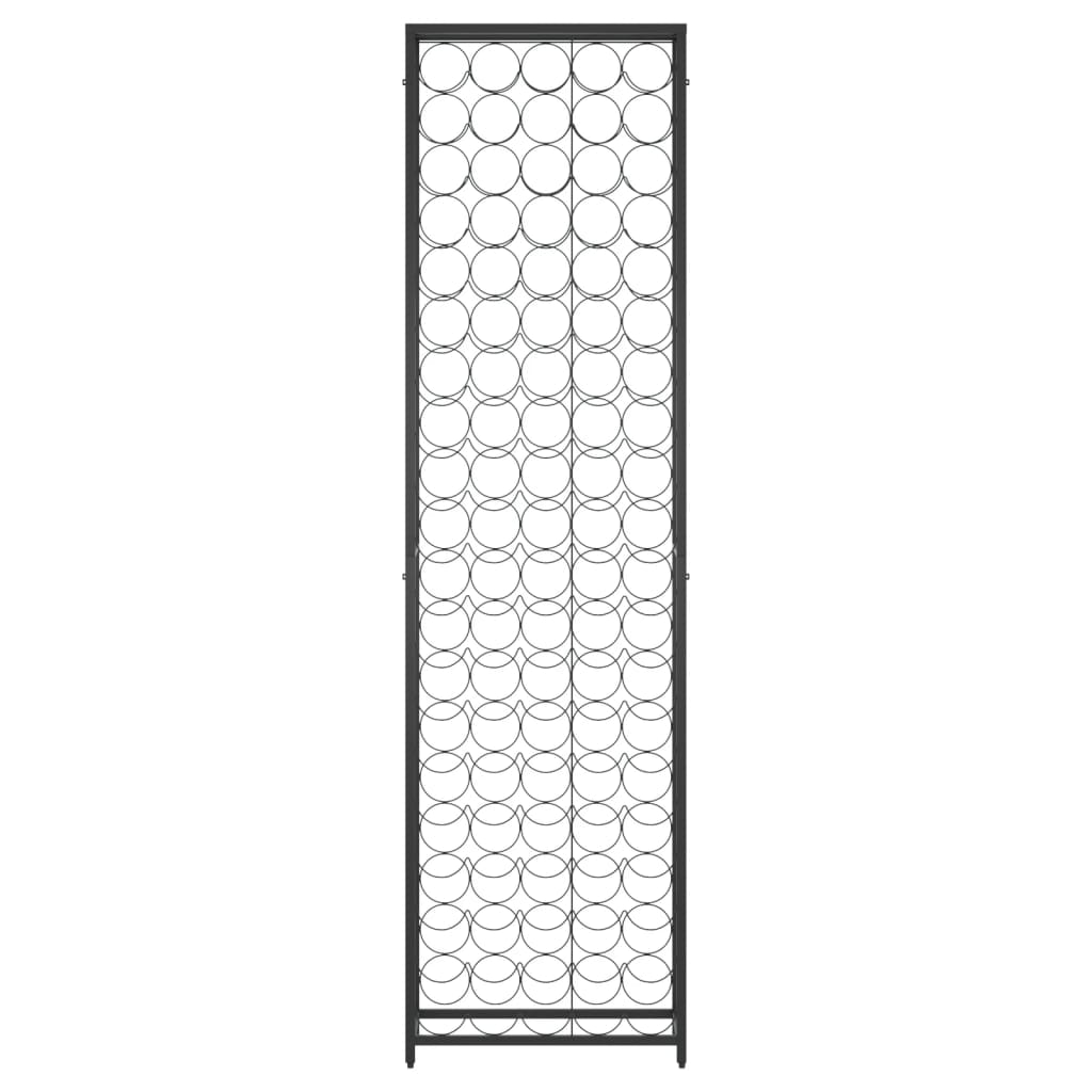 Garrafeira para 95 garrafas 54x18x200 cm ferro forjado preto