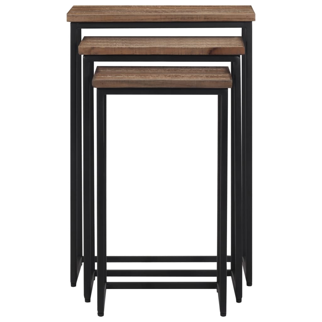 Mesas de centro de encastrar 3 pcs madeira de teca maciça