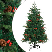 Árvore de Natal artificial articulada c/ pinhas e bagas 120 cm