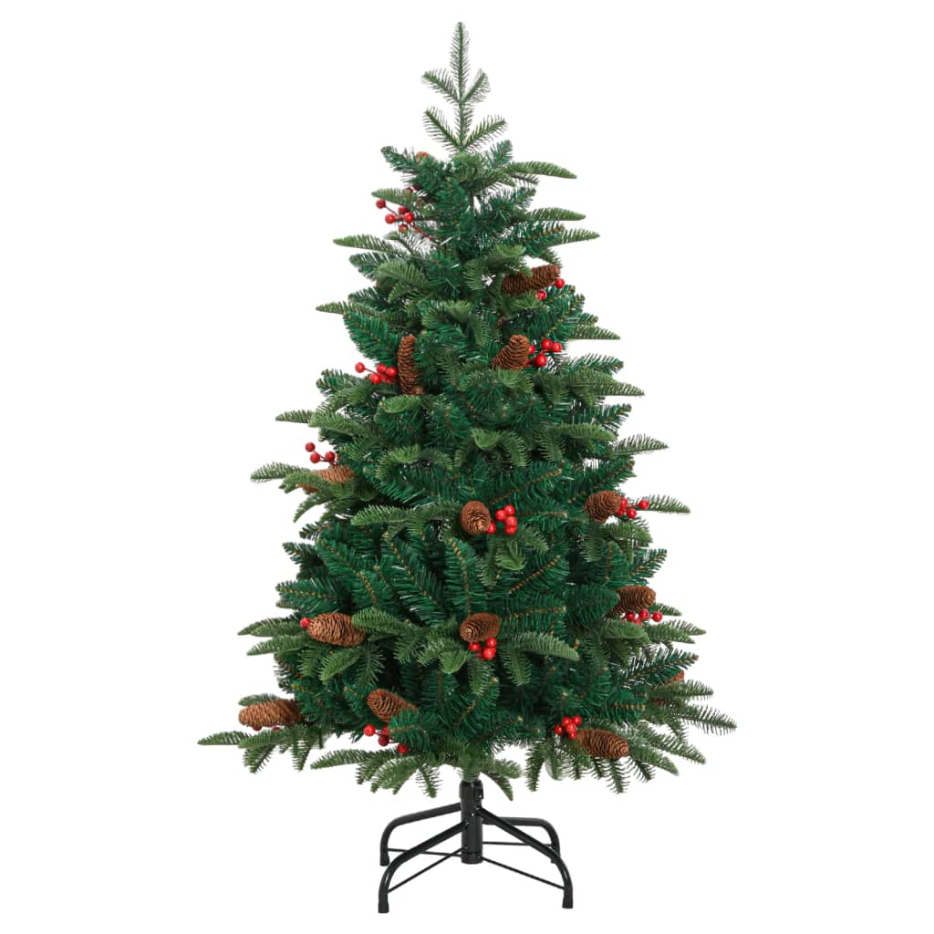 Árvore de Natal artificial articulada c/ pinhas e bagas 120 cm