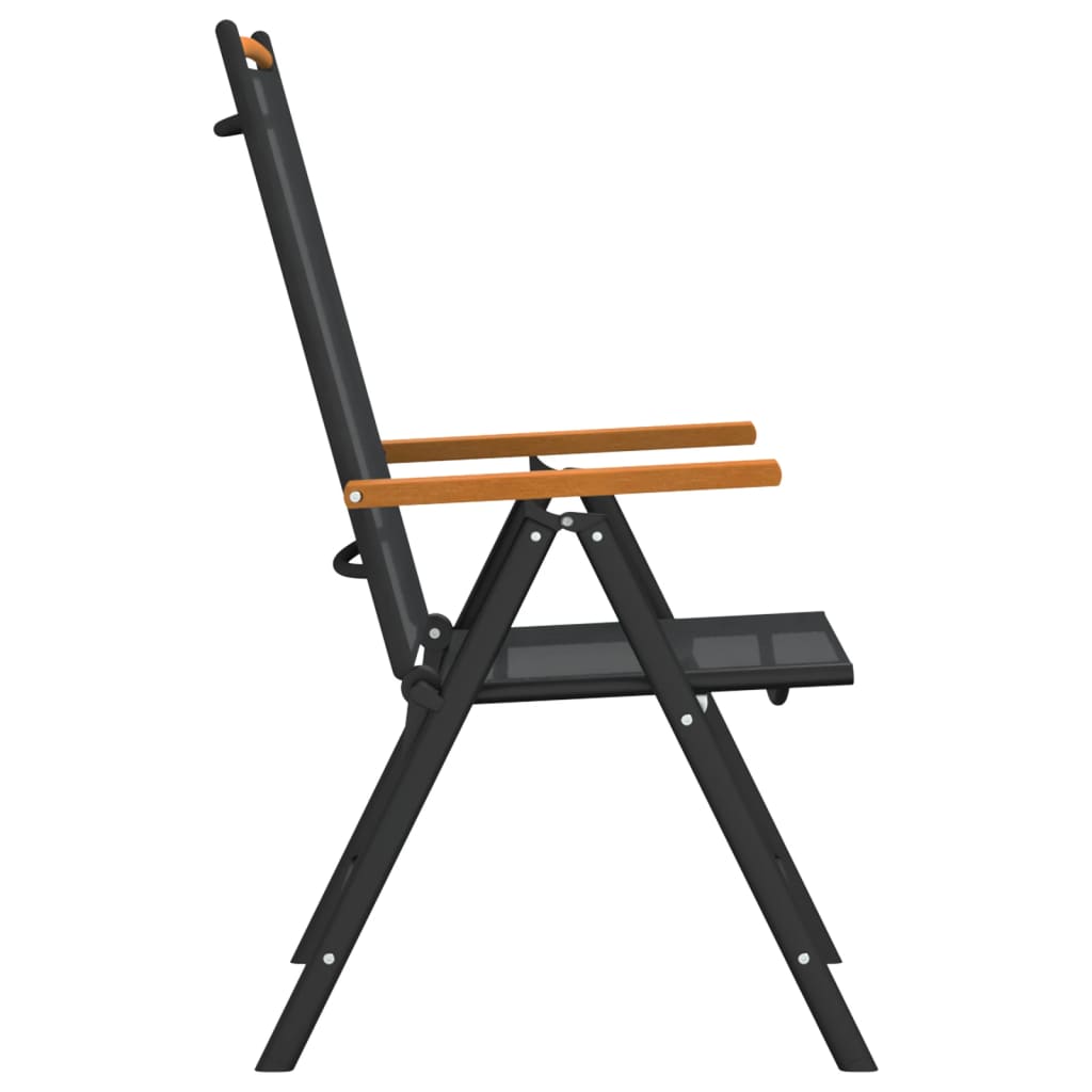 7 pcs conjunto de jantar para jardim alumínio preto e castanho