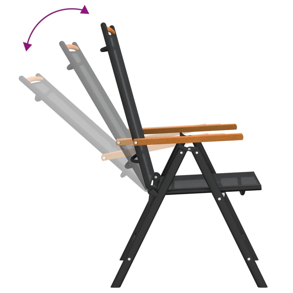 7 pcs conjunto de jantar para jardim alumínio preto e castanho