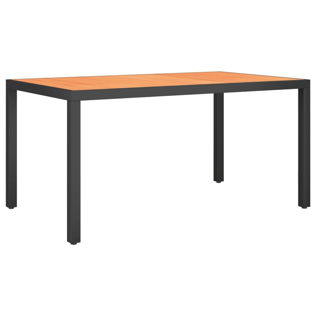 7 pcs conjunto de jantar para jardim alumínio preto e castanho