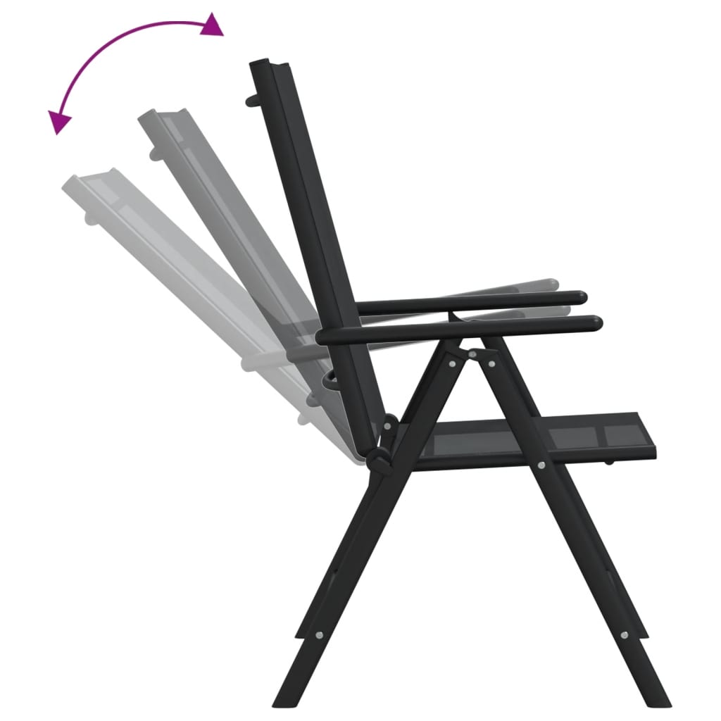 7 pcs conjunto de jantar para jardim alumínio preto