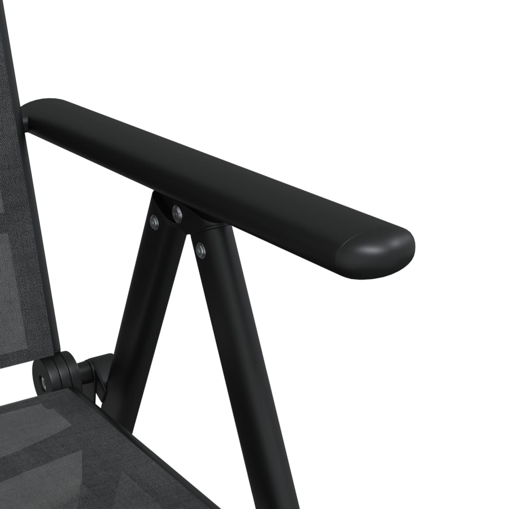 7 pcs conjunto de jantar para jardim alumínio preto