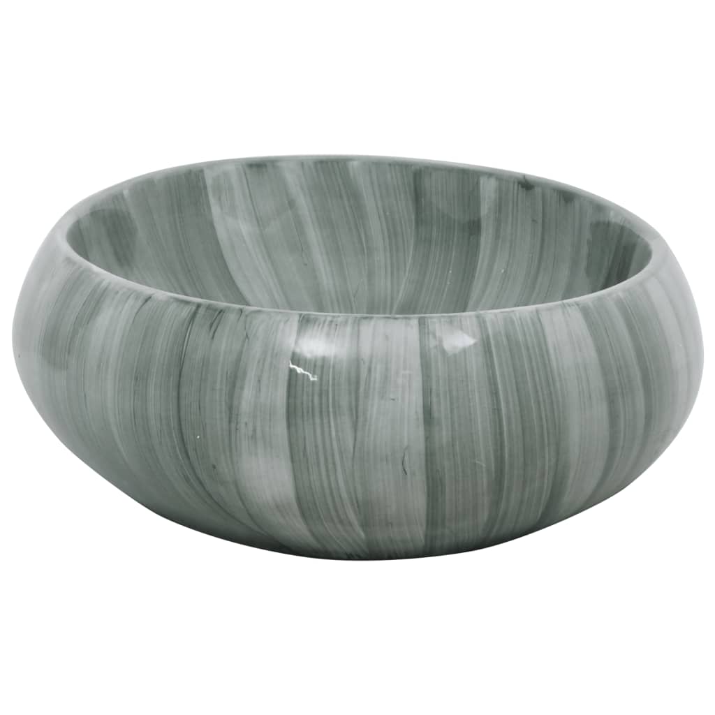 Lavatório de bancada oval 59x40x15 cm cerâmica verde