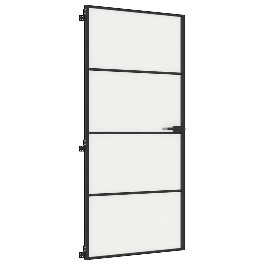 Porta interior 83x201,5 cm vidro temperado e alumínio dourado