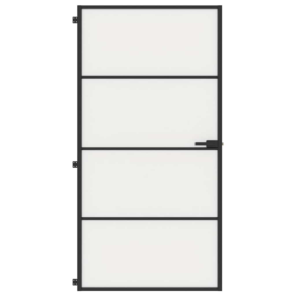 Porta interior 83x201,5 cm vidro temperado e alumínio dourado