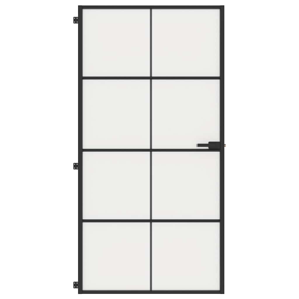 Porta interior 83x201,5 cm vidro temperado e alumínio dourado