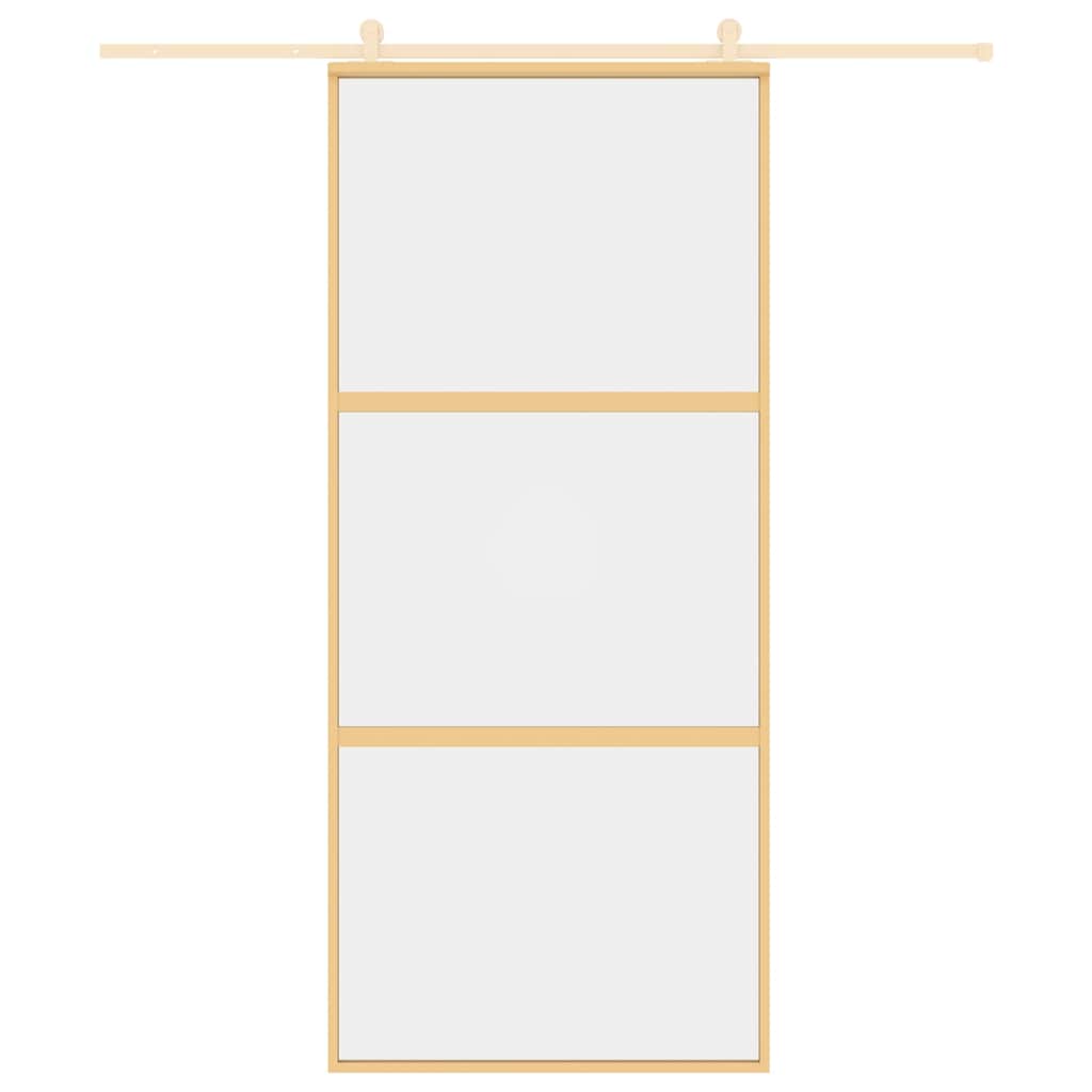 Porta deslizante 76x205 cm vidro ESG/alumínio dourado