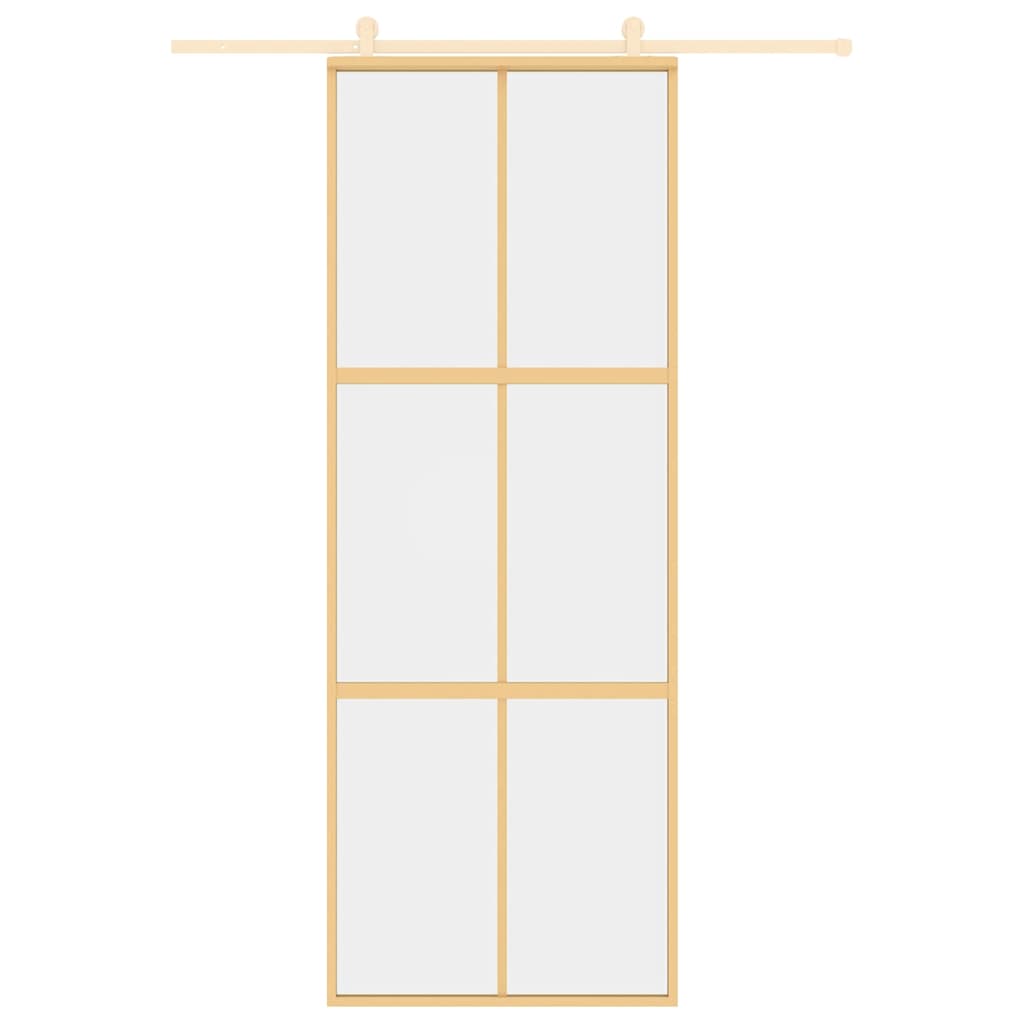 Porta deslizante 76x205 cm vidro ESG/alumínio dourado