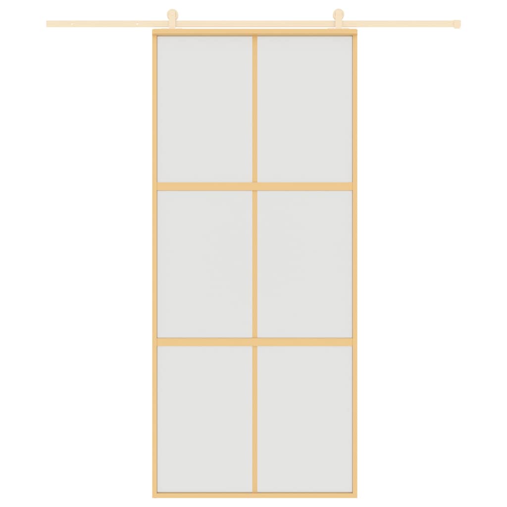 Porta deslizante 102,5x205 cm vidro ESG fosco/alumínio dourado