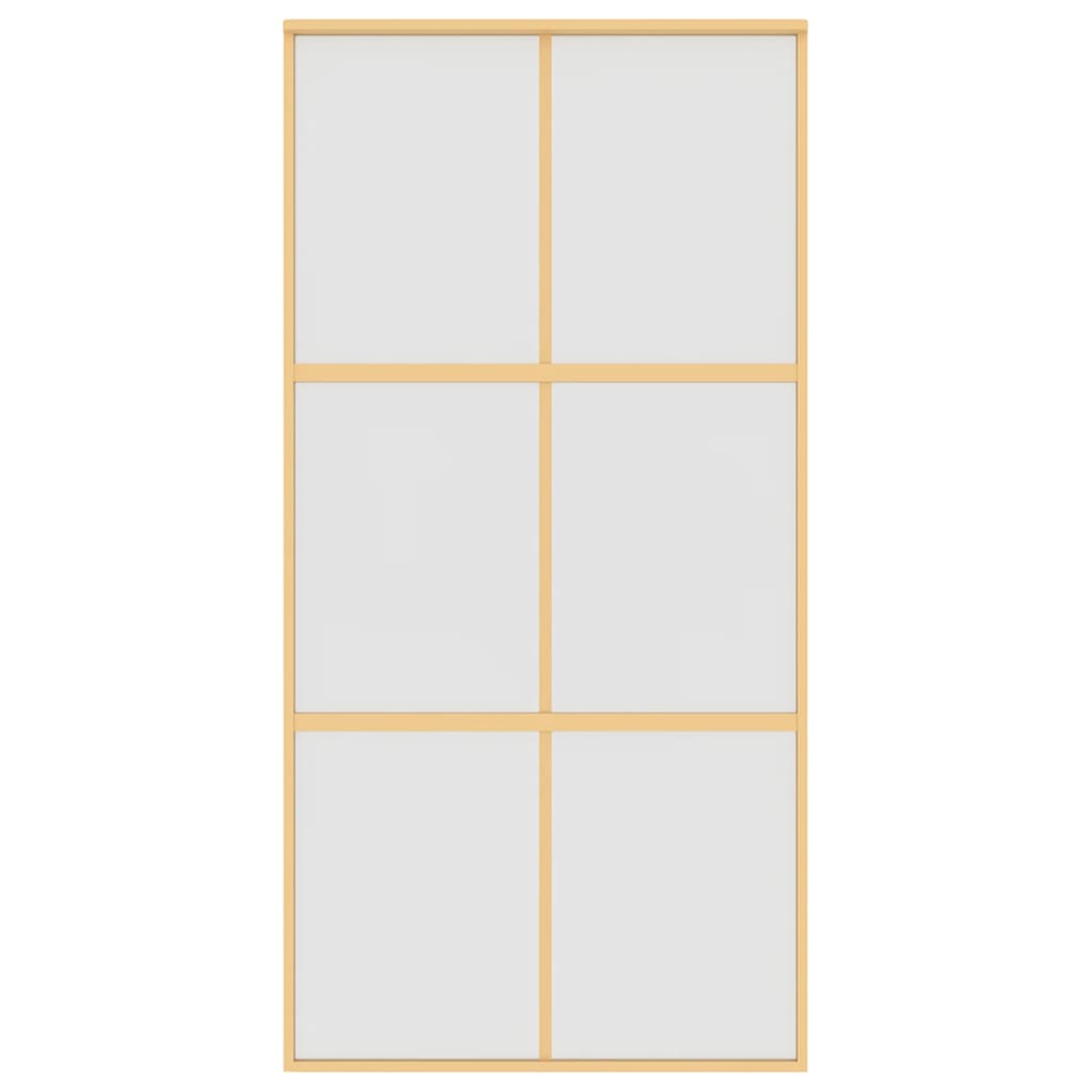 Porta deslizante 102,5x205 cm vidro ESG fosco/alumínio dourado