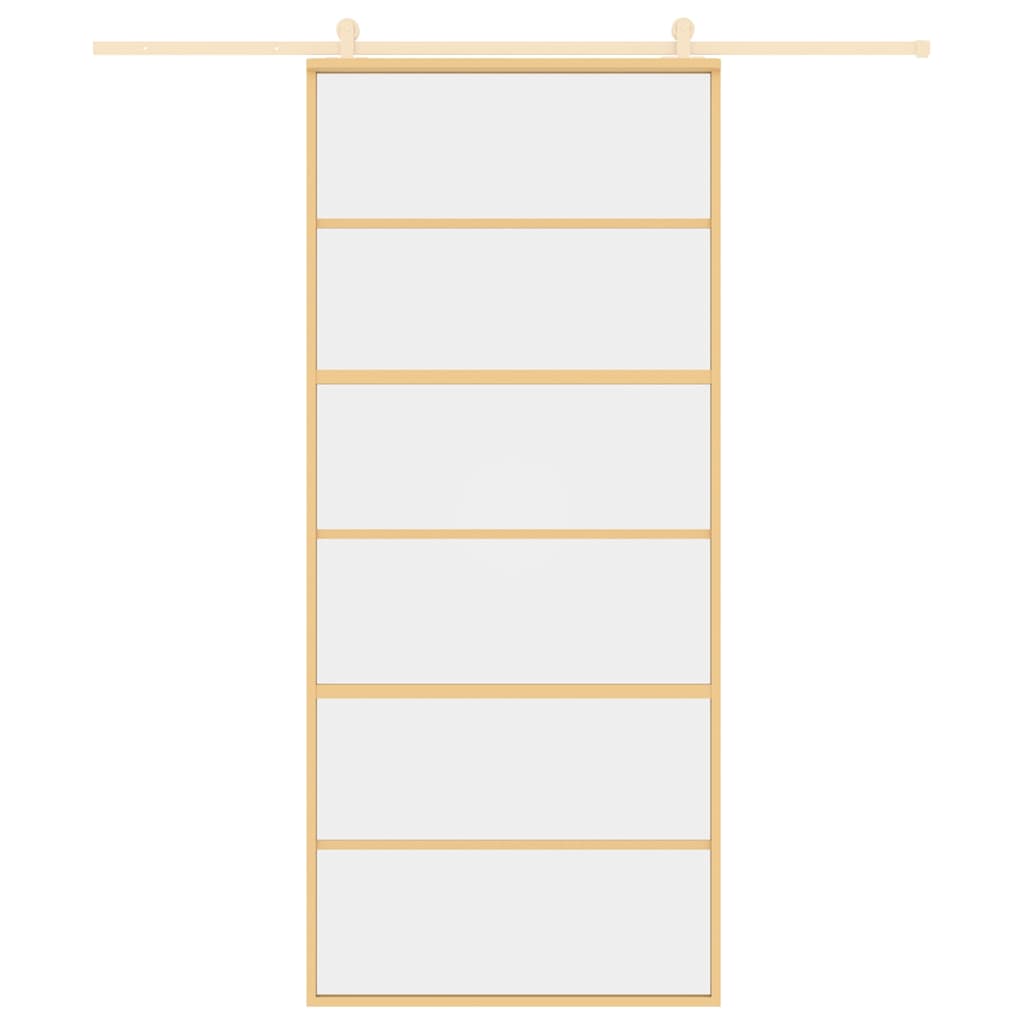 Porta deslizante 76x205 cm vidro ESG/alumínio dourado