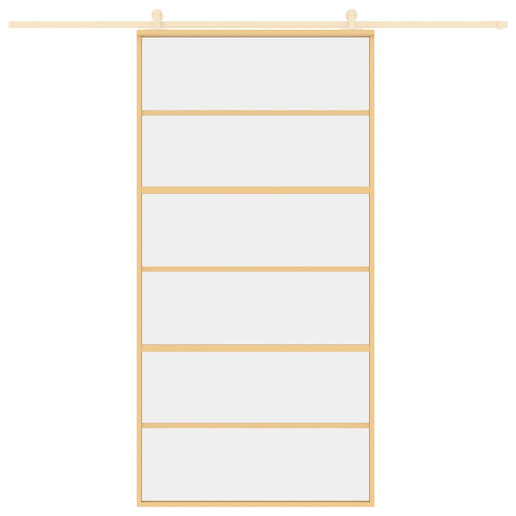 Porta deslizante 76x205 cm vidro ESG/alumínio dourado