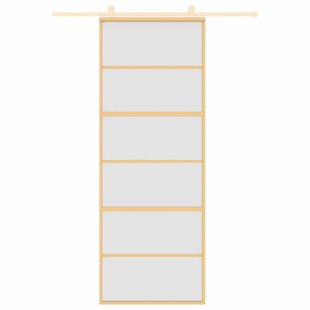 Porta deslizante 102,5x205 cm vidro ESG fosco/alumínio dourado