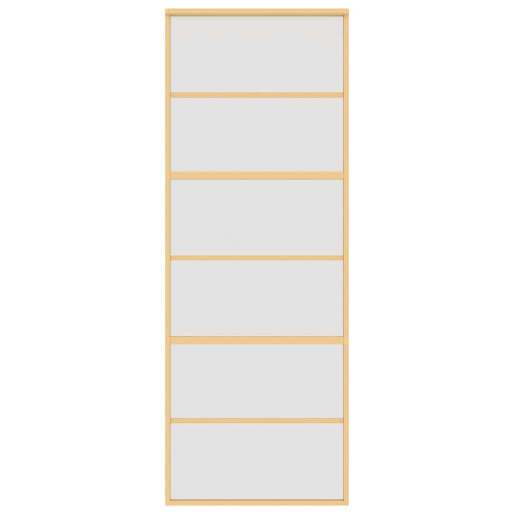 Porta deslizante 102,5x205 cm vidro ESG fosco/alumínio dourado