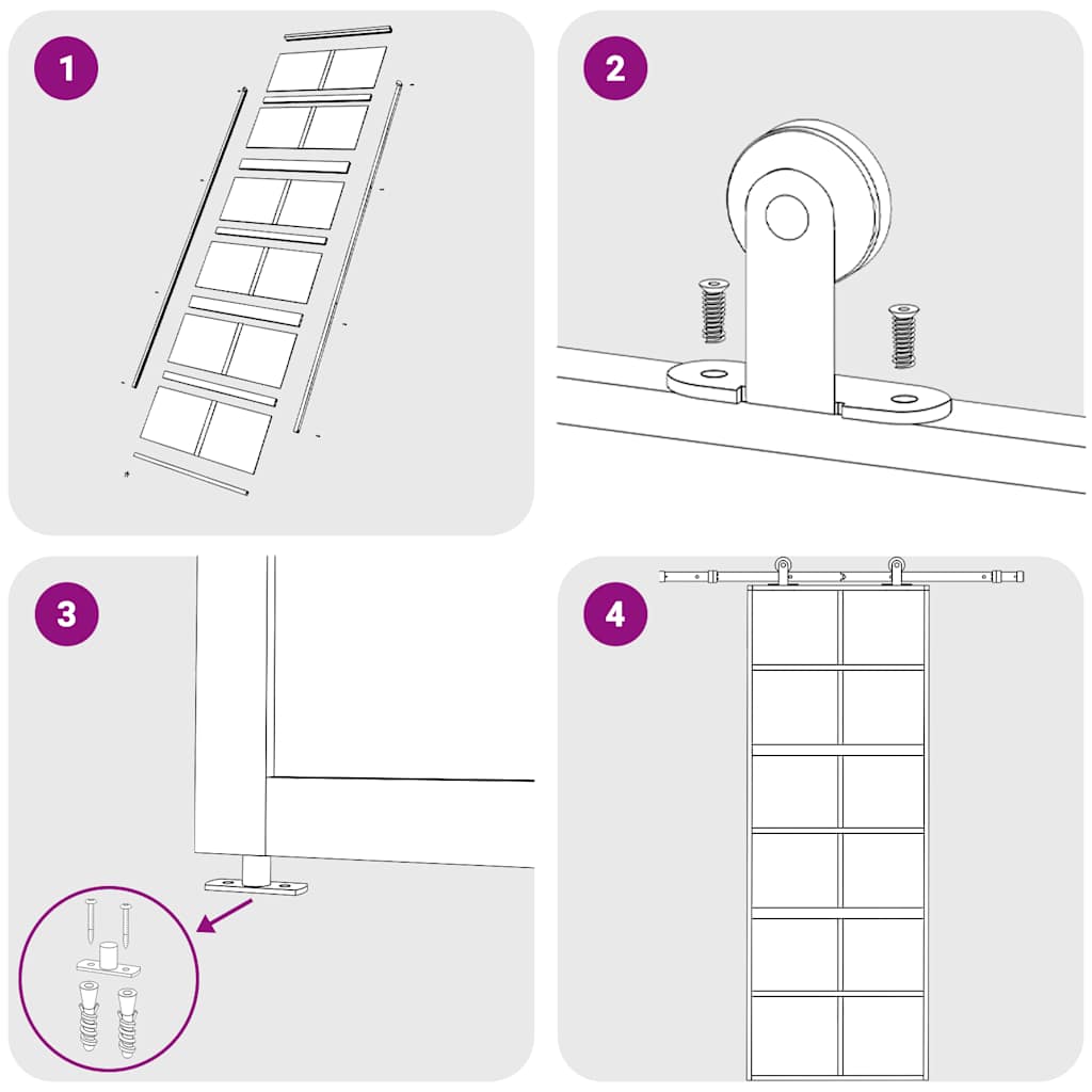 Porta deslizante 76x205 cm vidro ESG/alumínio dourado