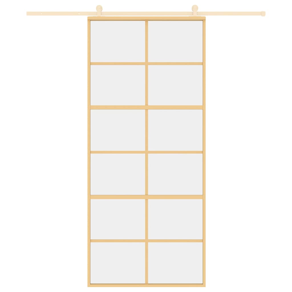 Porta deslizante 76x205 cm vidro ESG/alumínio dourado