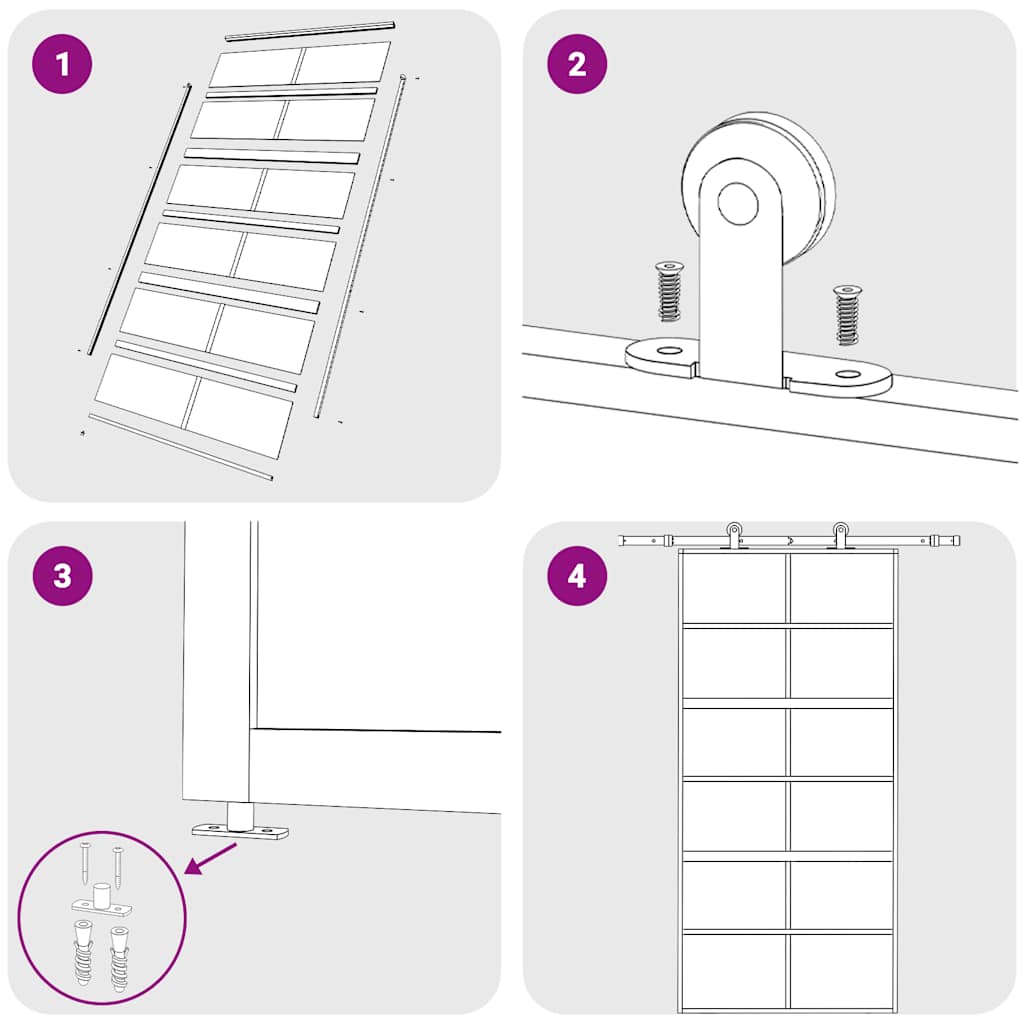 Porta deslizante 76x205 cm vidro ESG/alumínio dourado