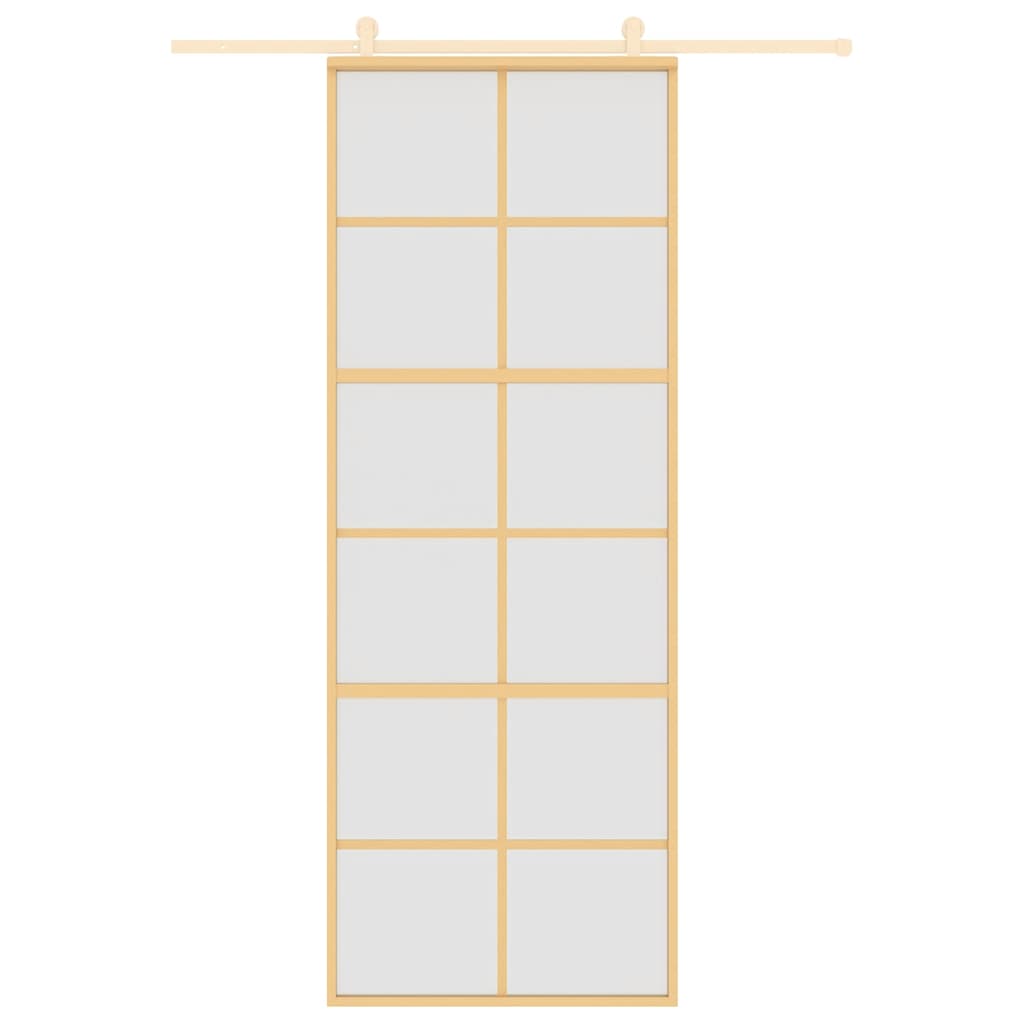 Porta deslizante 102,5x205 cm vidro ESG fosco/alumínio dourado