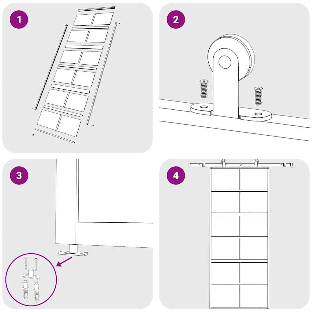 Porta deslizante 102,5x205 cm vidro ESG fosco/alumínio dourado