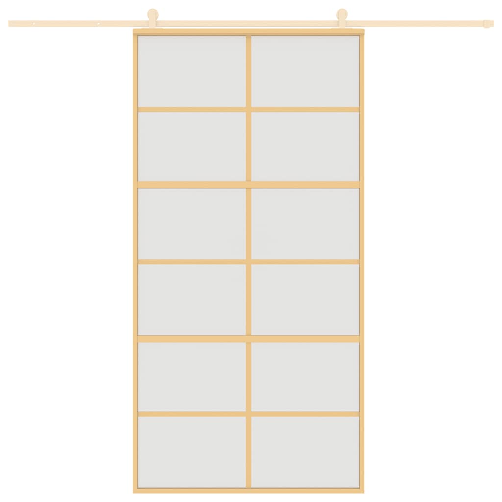 Porta deslizante 102,5x205 cm vidro ESG fosco/alumínio dourado