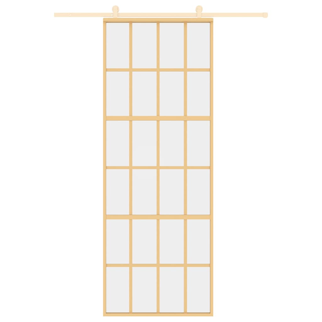 Porta deslizante 76x205 cm vidro ESG/alumínio dourado