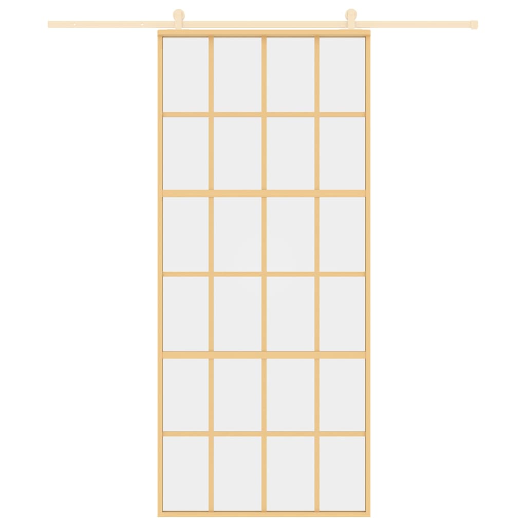 Porta deslizante 76x205 cm vidro ESG/alumínio dourado