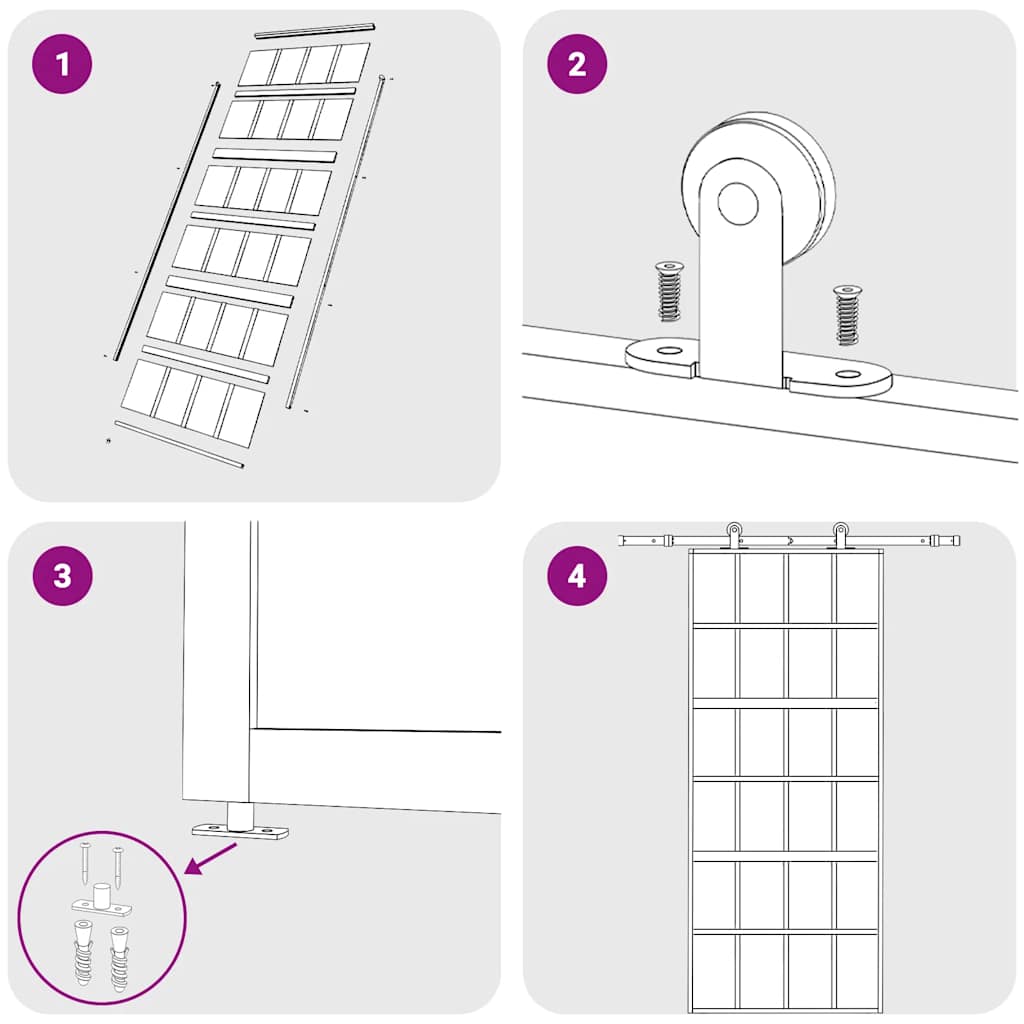 Porta deslizante 76x205 cm vidro ESG/alumínio dourado