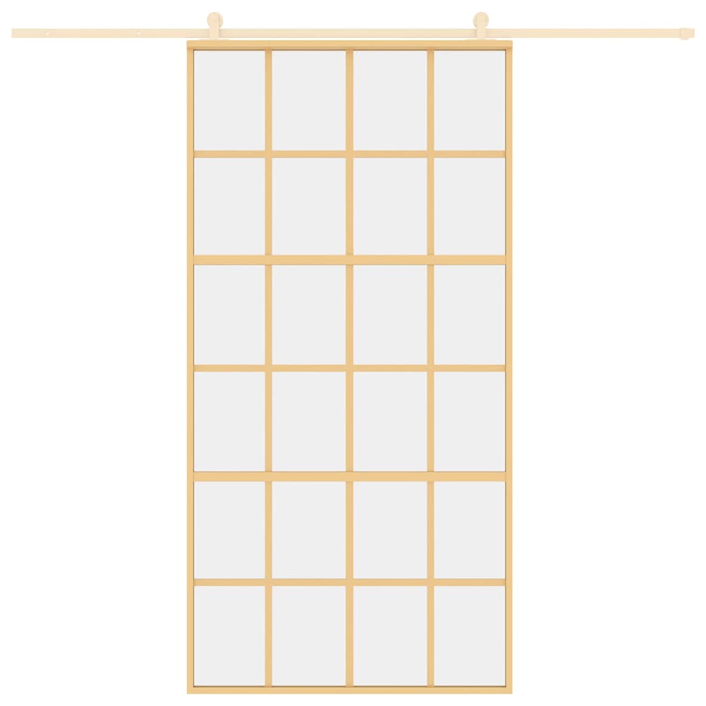 Porta deslizante 76x205 cm vidro ESG/alumínio dourado