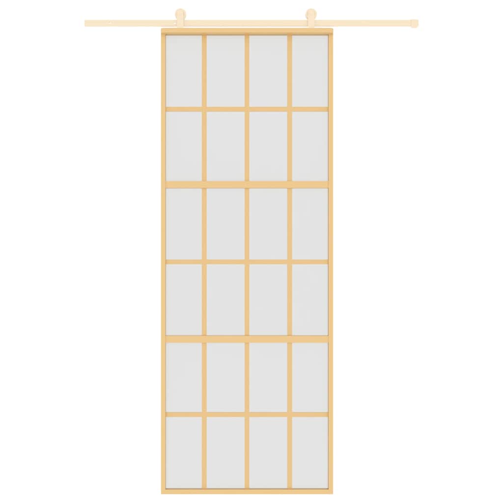 Porta deslizante 102,5x205 cm vidro ESG fosco/alumínio dourado