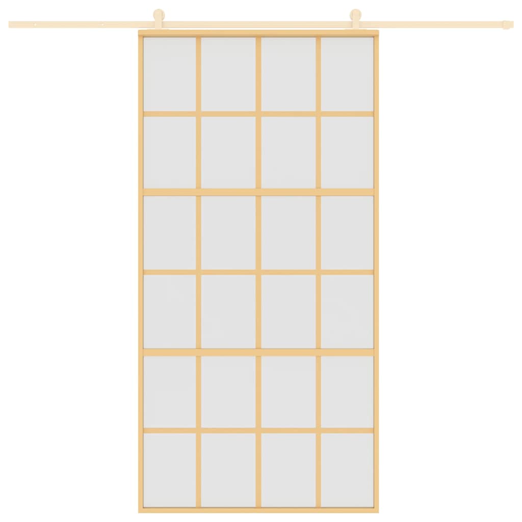 Porta deslizante 102,5x205 cm vidro ESG fosco/alumínio dourado